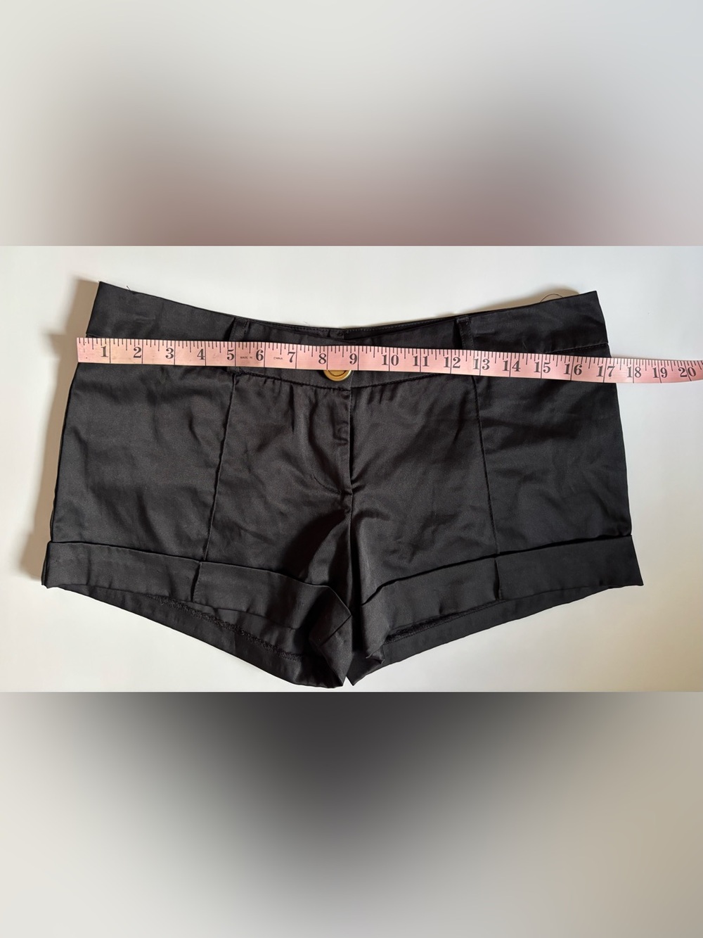 Y2K Kenpo Girl Black Satin Women’s Micro Shorts Cuffed Sleeve Festival Size M